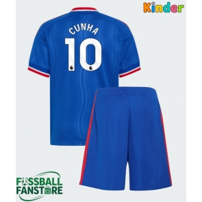 Manchester United Matheus Cunha #10 Replik Auswärtstrikot Kinder 2026-27 Kurzarm (+ Kurze Hosen)